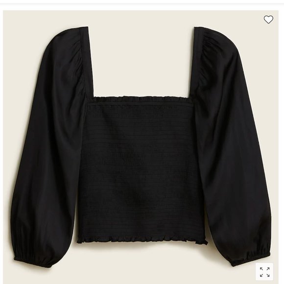 NWT J. Crew Squareneck Smocked Top - Picture 1 of 4